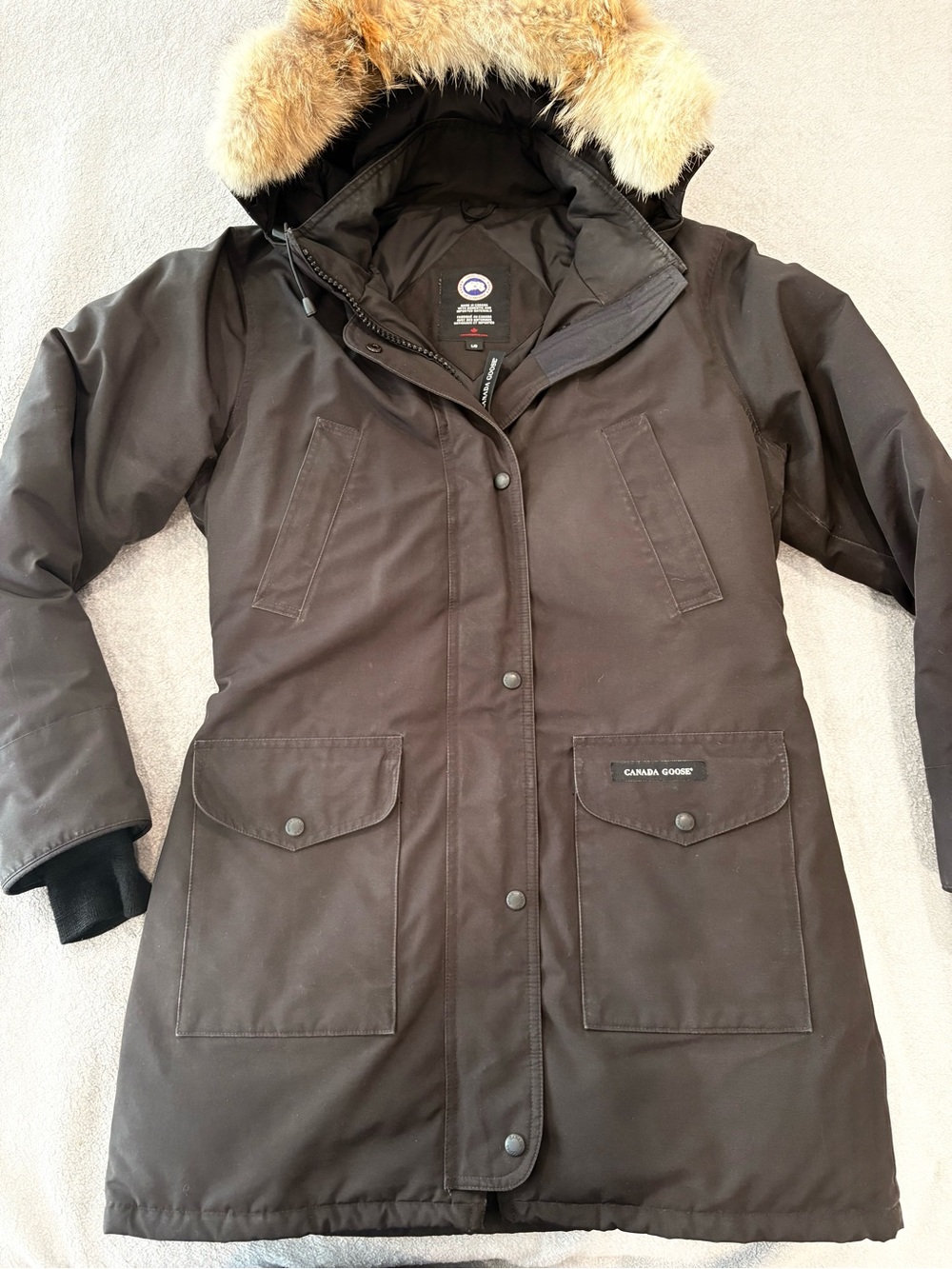 Canada Goose Black Women's Down Parka with Fur Trim Hood